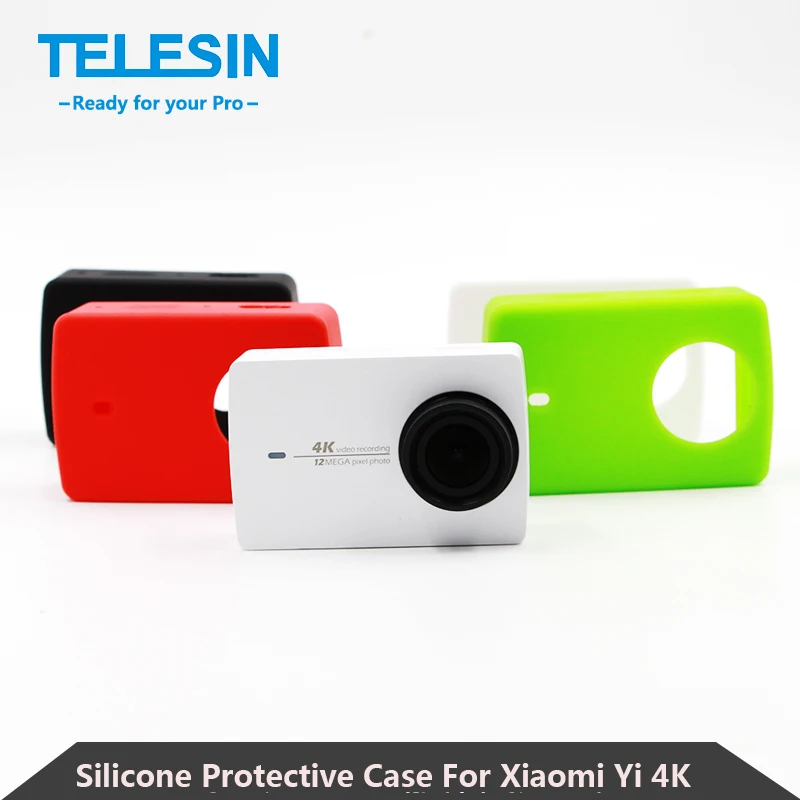 

TELESIN Soft Silicone Protective Case Housing + Lens Cap for Xiaomi Yi 4K, 4K+ Plus Action Camera for Xiaomi Yi 2 Accessories