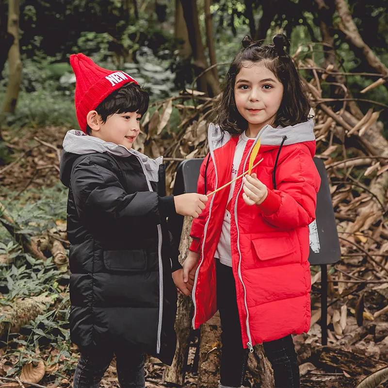 

Down Jacket For Girl Boys Winter Warm Hooded Coat Long Sleeve Baby Toddler Boys Jacket Kids Parka Outerwear YCOC1803