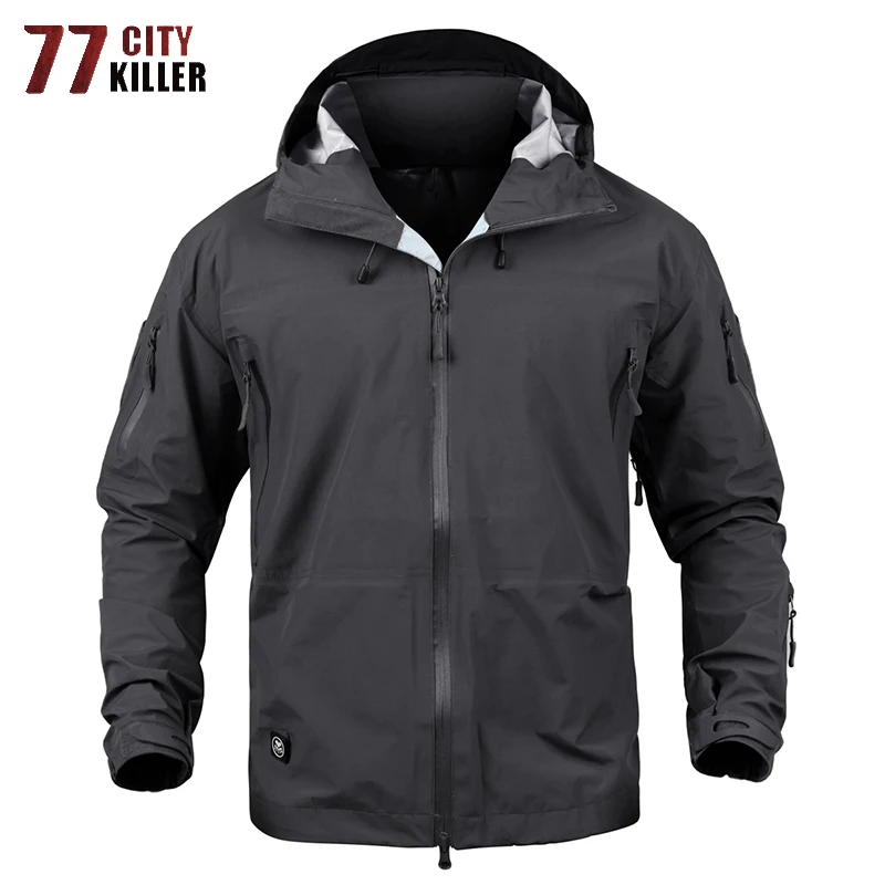

77City Killer Autumn Winter Hard Shell Military Tactical Jacket Men Waterproof Wear-Resistant Jackets Outwear casaco masculino