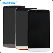 Серый золотой белый для LG G3 D855 D850 ЖК-дисплей Дисплей Сенсорный экран с планшета + рамка Полное собрание Бесплатная доставка