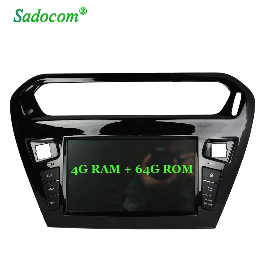 Perfect Android 8.0 4G + 64G 8core Car DVD Player GPS Map RDS Radio wifi LTE Bluetooth IPS For CITROEN Elysee 2013-2016 PEUGEOT PG 301 0