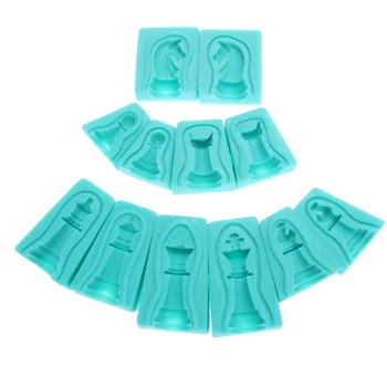 

6X Silicone 3D International Chess Bake Mold Cake Fondant Kitchen Cake Mold