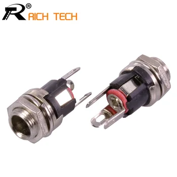 

DC 5.5mm X 2.1mm Panel Mount Female DC Power Supply Adapter Metal Jack Sockets Connector R Connector Wholesale 100pcs/lot