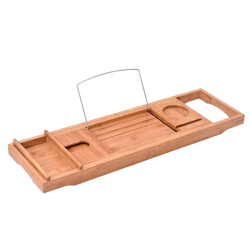 

1 Pc Towel Tray Telescopic Non-slip Storage Rack Bath Tub Organizer Bathroom Rack Bathtub Wine Glass Book Tray Holder
