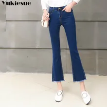 Женские джинсы с высокой талией, женские расклешенные джинсы, джинсы с кисточками для мам, женские джинсы для женщин, джинсы для женщин, большие размеры, черные