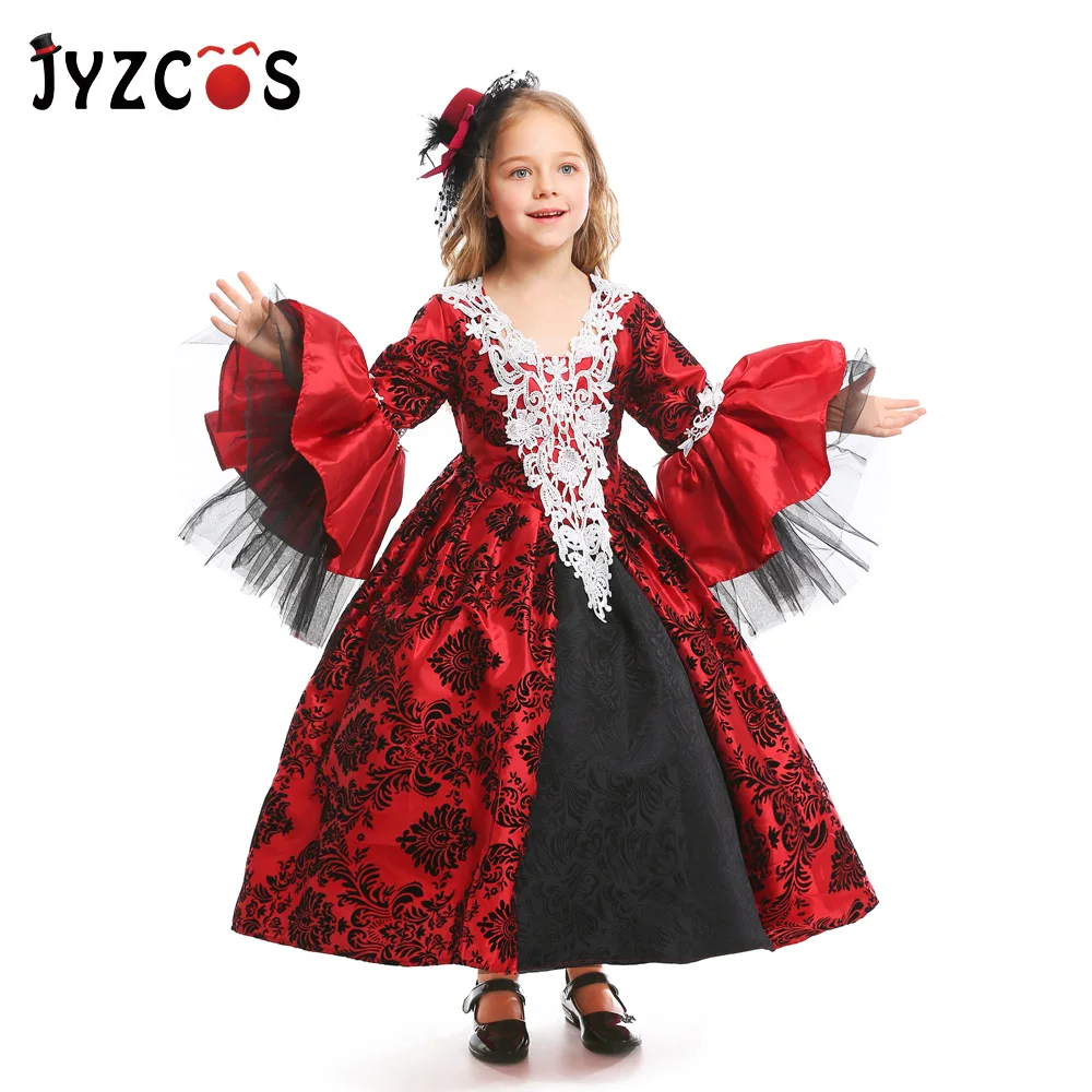 

JYZCOS Gothic Vampire Costume Halloween Costumes for Girls Masquerade Costume Medieval retro Court Dress Party Carnival Costume