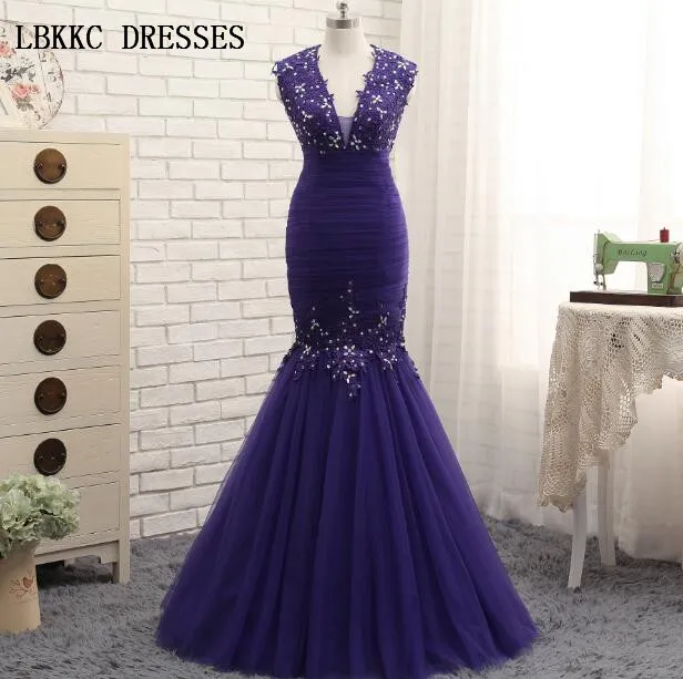 purple mermaid evening gown