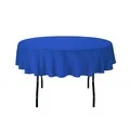 

HK DHL Stain Feel 70 inch/180cm Polyester Round Tablecloth Royal BLUE for Wedding, 5/Pack
