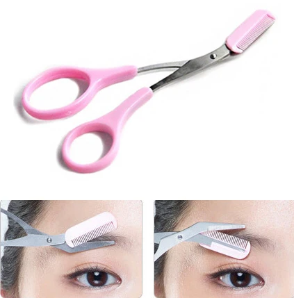 5'' Beauty Trimmer cosmetic hair shear groom comb Eyelash trim Girl Lady makeup tool eye brow Women Eyebrow Scissor