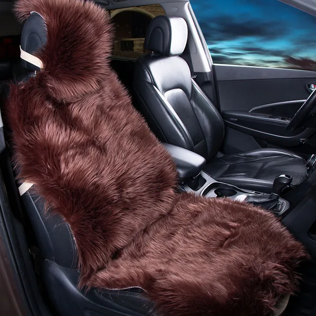 1 Piece Long Faux Fur Seat Cover, Universal Artificial Plush Car Seat