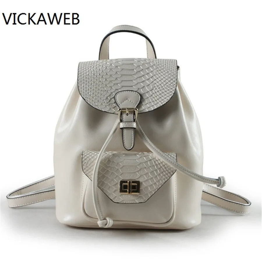 crocodile pattern women leather backpack genuine leather casual daypacks fashion real leather