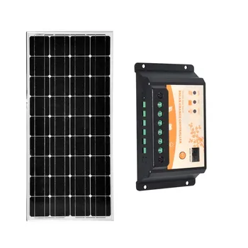 

Kit Panneau Solaire 100 w 12v Solar Battery Charger Solar Charge Controller 12v/24v 20A PWM Camping Car Caravane Motorhome Boat