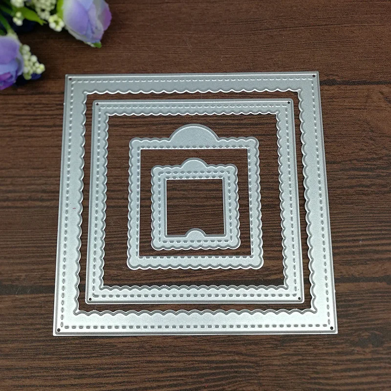 

Stitched Scalloped Frames Metal Cutting Dies for DIY Scrapbooking/photo album Decorative Embossing DIY Paper Card