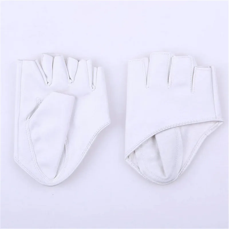 W Режим Frauen PU-lederne панк Halb пальмовый палец вождения Dacning anzeigen Handschuhe - Цвет: W