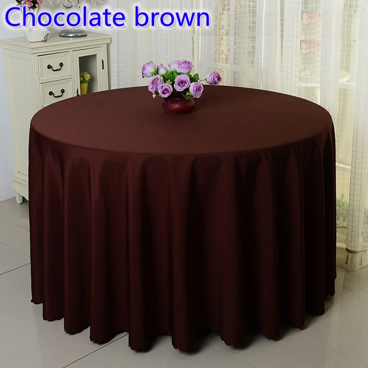 Chocolate brown colour wedding table cover table cloth polyester table