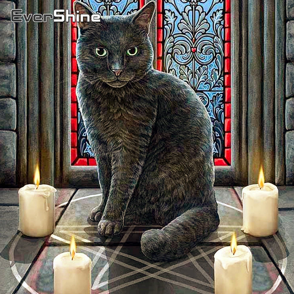 EverShine 5D Diamond Painting Full Drill Square Animals Embroidery Sale Cat Rhinestones Pictures Art Beadwork | Дом и сад