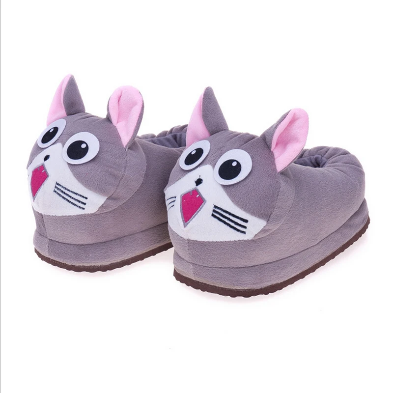 Winter Children Slippers For Kids Plush Baby Girls Boys Cartoon small cat  Slippers With Closed Heel Adult Home Flip Flops