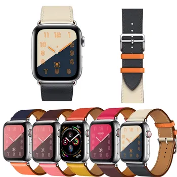 

Fashion Leather Strap for Apple Watch series 5 4 3 2 1 Color Watchband for iWatch 38 42MM Replacement Band for Apple Accessories