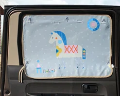 Автомобильная штора с мультипликационными мотивами, защита от солнца, автозанавес, боковая блокировка, Растяжимая занавеска от солнца для детей, автостайлинг 70*50 см - Цвет: A pony