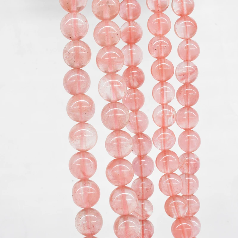 Натуральный вишневый кварц FLTMERH размер 4 6 8 10 12 мм для изготовления ювелирных