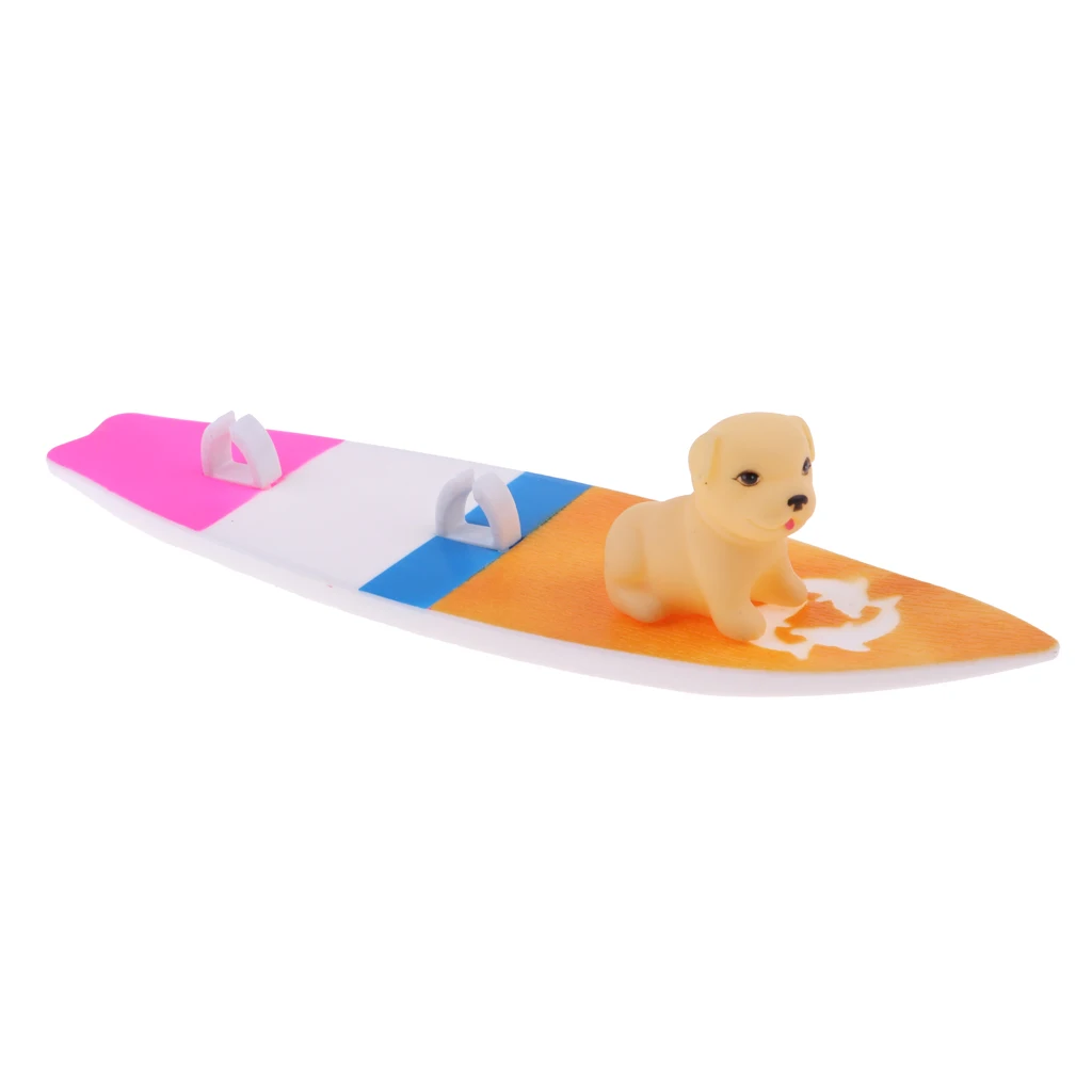 Замечательный Кукольный Миниатюрный доска для серфинга с собакой куклы 11,5 дюйма