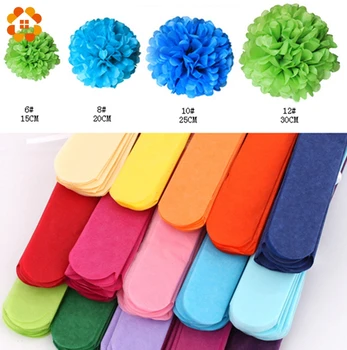 

5PCS 4" 6" 8" 10" 12" Tissue Paper Flowers Wedding Ball Pompoms for Birthday Party Baby shower Supplies Wedding Home Decoration