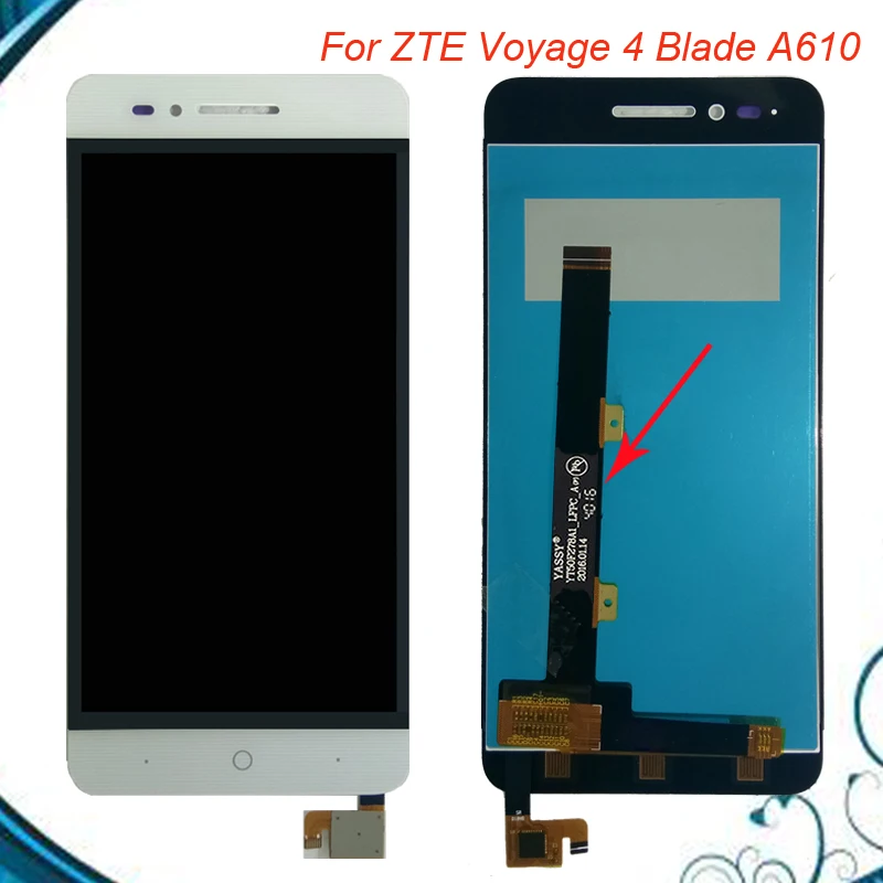 

For ZTE Voyage 4 Blade A610 LCD Display Touch Screen Digitizer Assembly With Black White Color