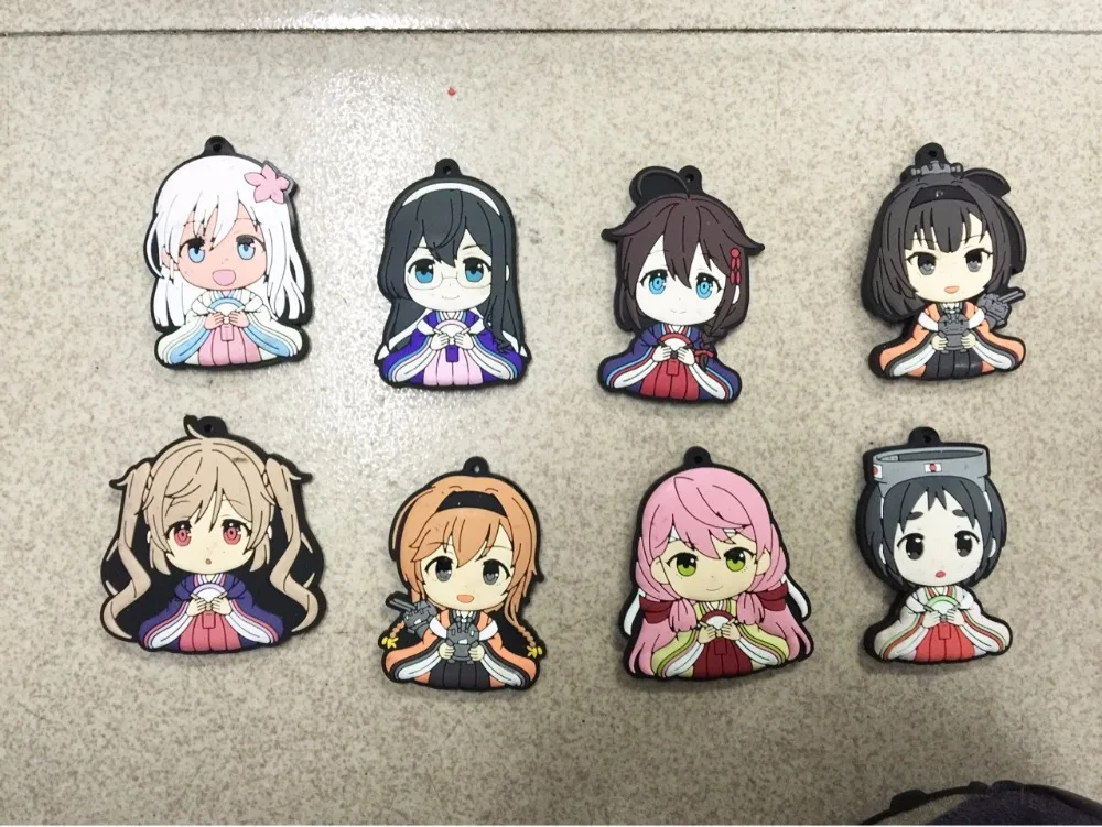 

8 Pcs/set Anime Kantai Collection pvc figure phone strap/Keychain pendant toys for girlfriend gifts