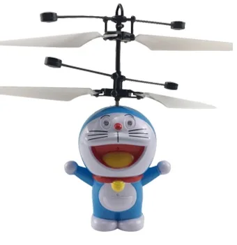 Супергерой RC мини-Дрон светодиодный linght Fly мигающий Вертолет ручное управление радиоуправляемые игрушки индукционный Дрон вертолет Квадрокоптер подарок для мальчика - Цвет: Doraemon