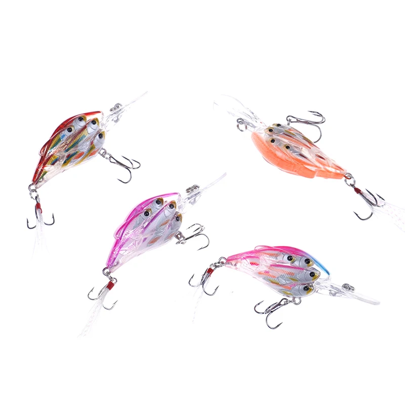 1 шт. искусственная приманка бас Щука с пером Crankbait рыболовные приманки гольян