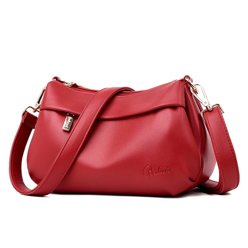 Женские кожаные сумки высокого качества Bolsos Mujer, женские сумки-мессенджеры, винтажные кожаные сумки через плечо для женщин - Цвет: red