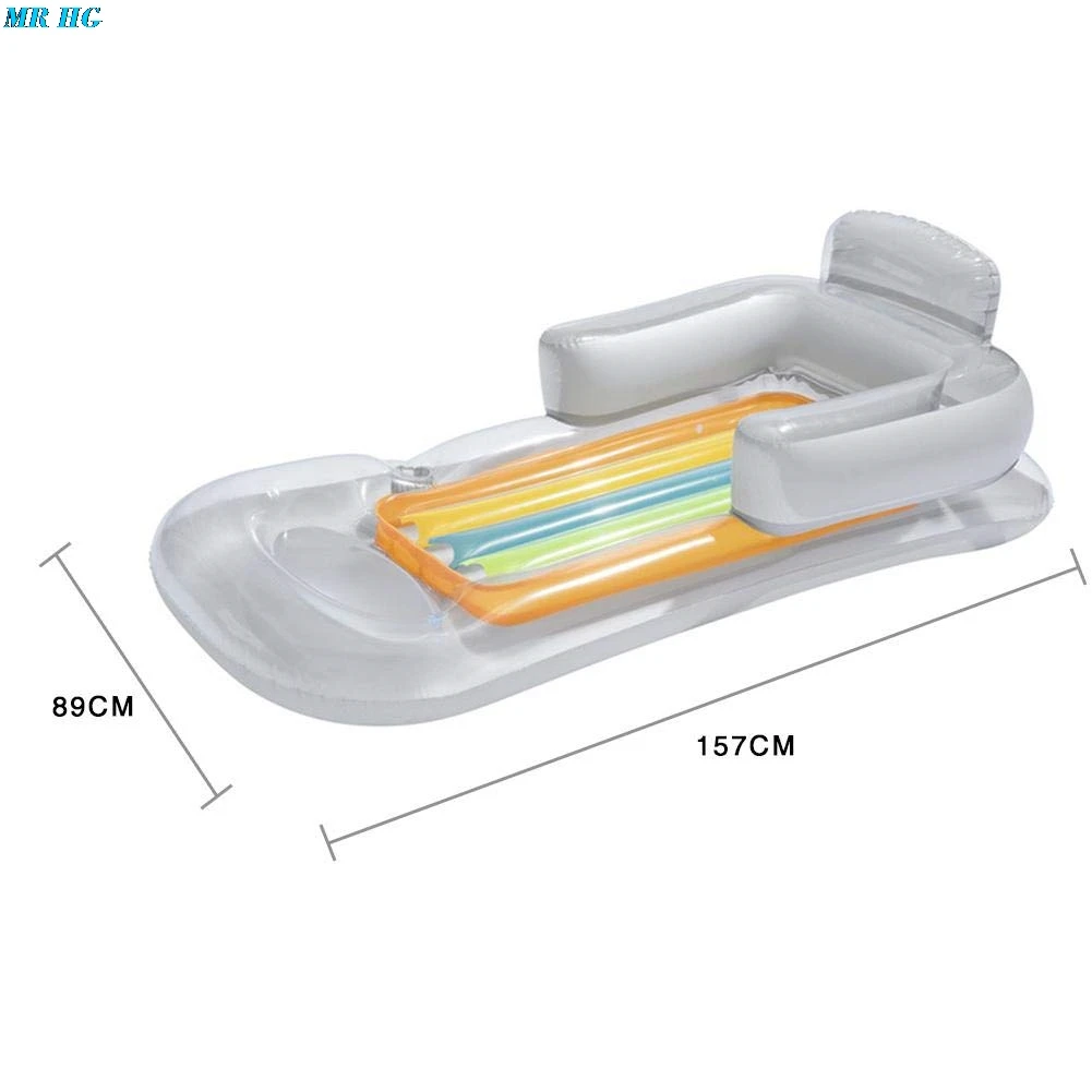 Летняя надувная плавающая кровать для бассейна шезлонги водный плавательный матрац спинка кресло с подлокотниками подстаканник для взрослых