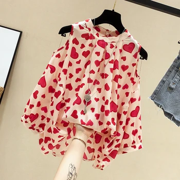 

2019 Summer New Loose Chiffon Shirt Women Sleeveless Chiffion Blouse Oversize Tops Lady Holiday All-match Basic Shirts