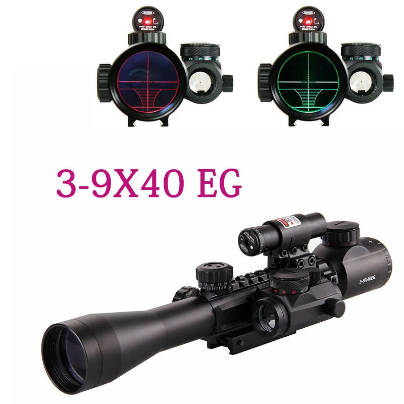 

3-9X40EG High Quality Scope Sights scope Red / Green Illuminated Optics Sniper Hunting Scope Sight Mount Fit For 11mm 20mm Rail