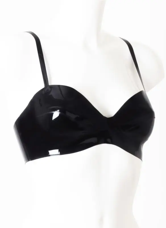 Sexy Latex Bra Lingerie Sexy Latex Top Wear Garment for Woman with Back Buckle