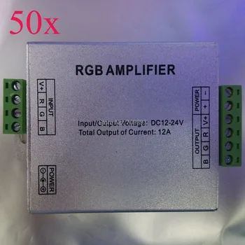 

FREE DHL/FEDEX 50pcs/lot,12V/24V 12A LED RGB Amplifier Controller Signal Amplifier for 3528/5050 SMD RGB LED Strip 9866689