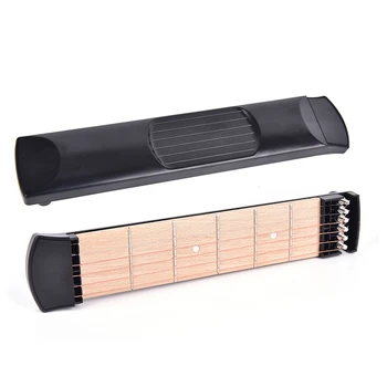 

1Pc Mini Guitar Portable Pocket Guitar Practice 6 Strings Guitar Trainer Gadget For Beginners
