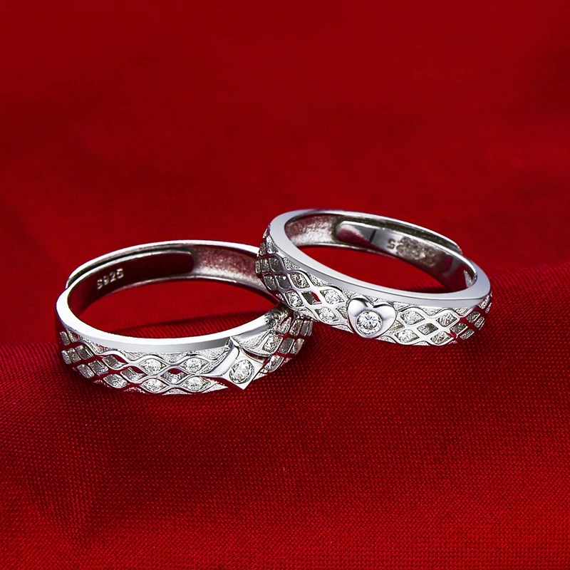 Обручальное кольцо из серебра 925 пробы с надписью His and Her Heart|couples promise rings sets|promise ring