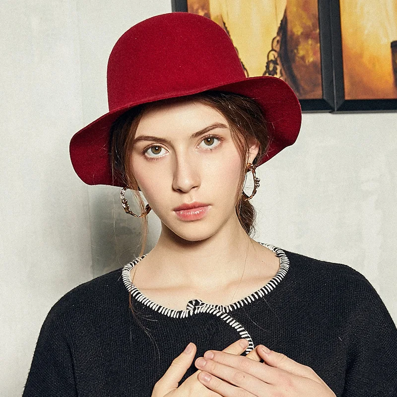 Sedancasesa 2019 Wide Brim Floppy Fedora Hats Winter Hat for Women