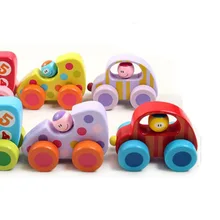 1 шт., маленькие милые игрушки-машинки для детей, детские развивающие игрушки, мини мультяшная деревянная модель автомобиля, подарок на день рождения для новорожденных, дешевые игрушки