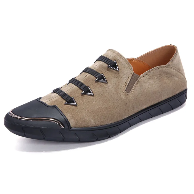 

2018 New Men Loafers Leather Casual Slip on Male Boat Driving Fashion Sneakers Comfortable Man Suede Leather Flat Shoes