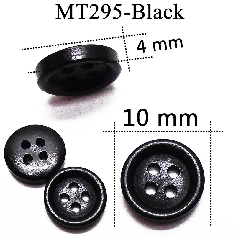 ZIEENE 10 шт-200 шт Черный Круглый Трубопровод деревянные пуговицы Швейное Ремесло «сделай сам» Скрапбукинг для одежды дерево ручной работы 4 отверстия 10-40 мм - Цвет: MT295-10mm