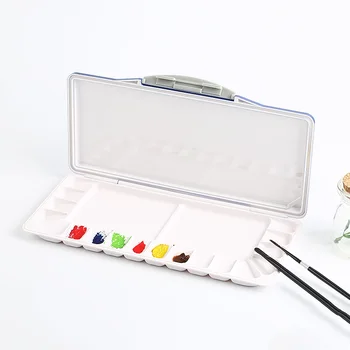 

18/23/33 grid sealed moisturizing empty box beginner watercolor paint plastic color box adult sketch portable art supplies