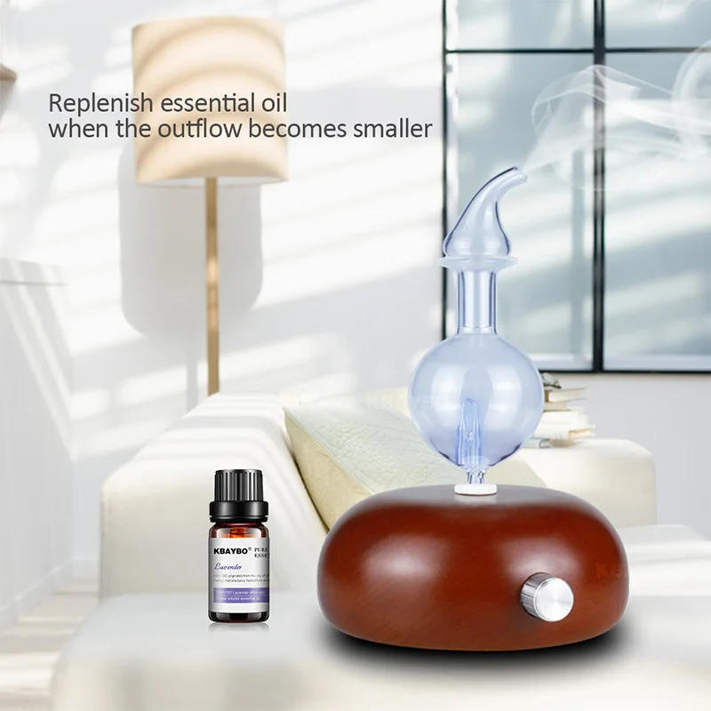  Aroma Air Purifier Wood and Glass Aromatherapy Diffuser Essential Oil Diffuser Mist Maker Fogger Wi