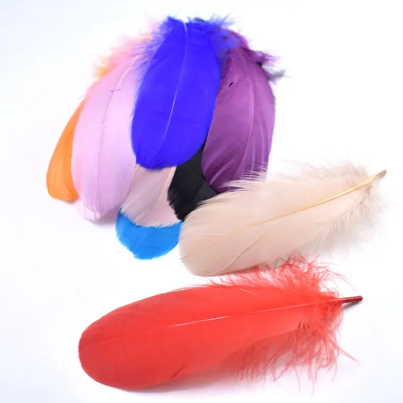 

Top quality 20pcs natural goose feathers for crafts 13-18cm colored feathers for jewelry making DIY home plumas Party decoration