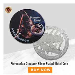 WR с изображением трицератопсов, динозавров мир металлическая монета 999,9 Посеребрённый памятные монеты один миллион долларов Юрского периода времени подарки