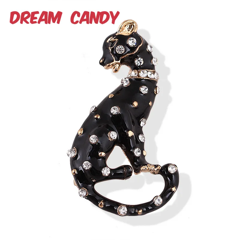 Креативные Стразы Броши Dream Candy леопард для женщин эмалированная брошь подарки