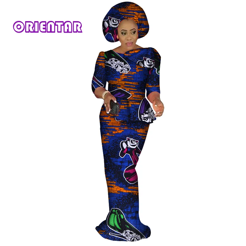 Африканский Двойка Набор для Для женщин топы и Длинные Юбка комплекты с платок элегантный Для женщин вечерние Африканский Костюмы 6XL WY3610