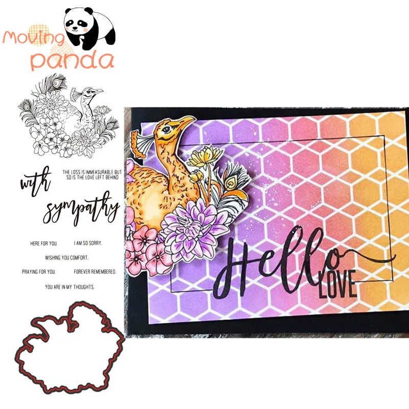 

2019 New FLORAL PEACOCK Metal Cutting Dies and Clear Stamps for Scrapbooking for DIY Card Making Cutting Crafts Stencil Dies