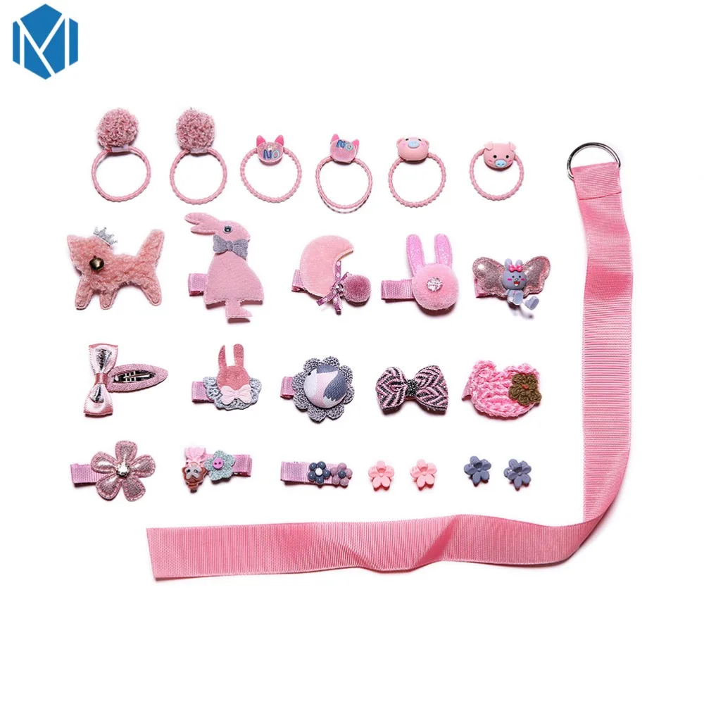 2019 New Fashion 1set/23pcs Children Hairpins Hair Baby for Girls Bow Cartoon Clips Elastic Scrunchy Kids Accessories | Детская одежда
